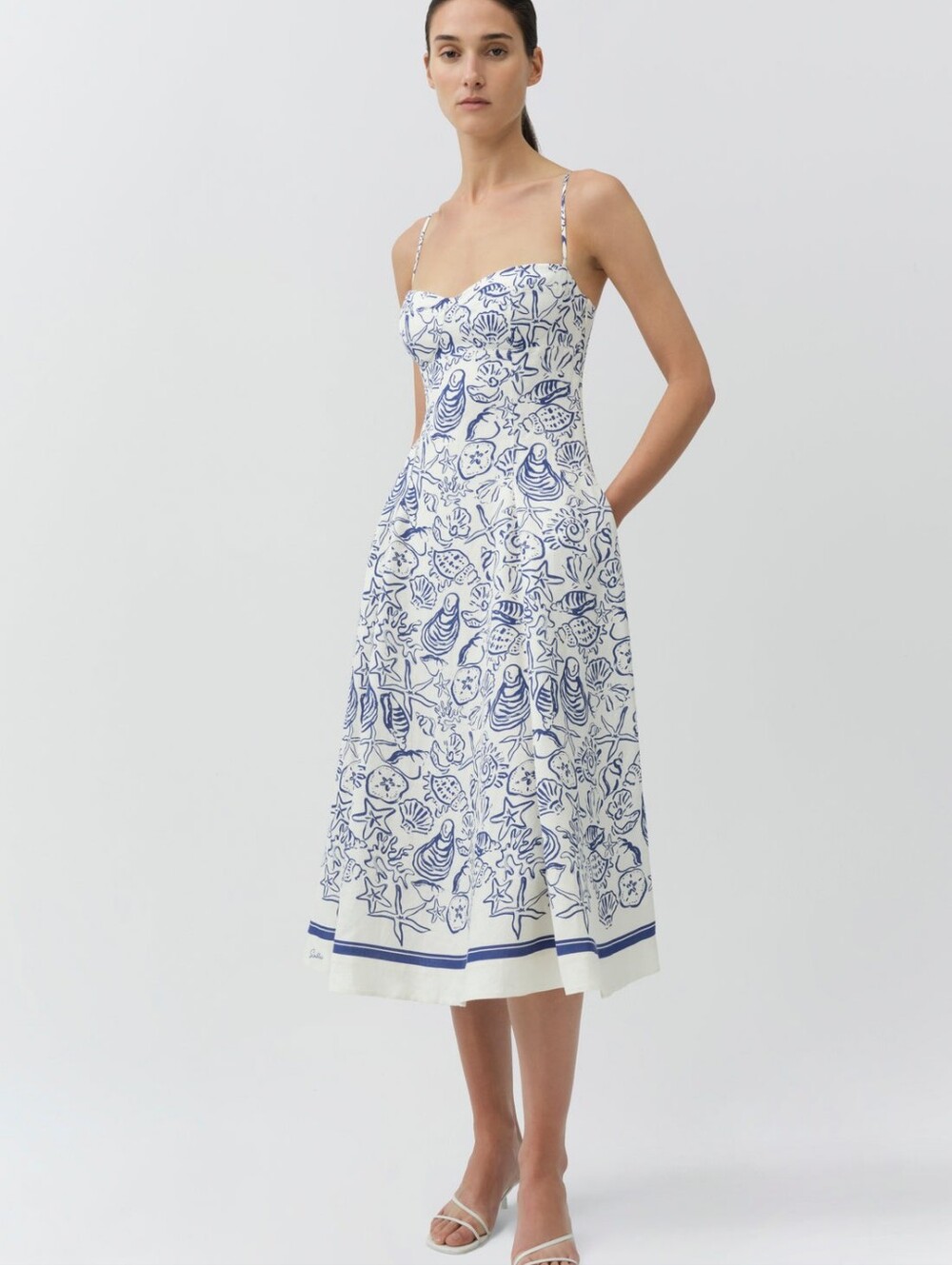 Simkhai Analise Linen Bustier Midi Dress - Picture 3 of 6